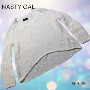 ʕ·ᴥ·ʔ Nasty Gal Knit High Low Crew Neck Sweater Large